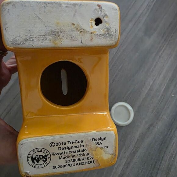 Yellow Giraffe Ceramic Coin Bank - Picture 5 of 12